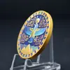 Moneda Conmemorativa del Dios Horus del Antiguo Egipto, Medalla Conmemorativa UV con Relieve Doble Cara, Insignia Metálica de Pirámide y Faraón
