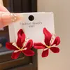 Pendientes Ankela Aguja de Plata Circonita Caballo Rojo para el Año del Caballo, Pendientes de Lujo Ligero de Gama Alta, Elegantes y Modernos Accesorios de Oreja para Mujer