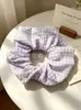 Ligas para Cola de Cabello Frescas y Dulces, Scrunchies de Cuadros Grandes, Accesorios para el Cabello Estilo Coreano, Suministro Directo desde la Fábrica de Origen