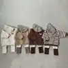 Ropa Infantil Estilo Coreano Suéter Forrado de Felpa para Bebé Niño Suéter de Punto para Bebé Cuello Redondo Camiseta Base Cálida Ropa Exterior con Oso para Niños Top