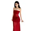 Lindo Vestido para Fotografia de Viagem, Estilo Férias na Beira-Mar, Vestido Tubinho de Renda Transparente, Design Estiloso, Caimento Justo, Elegante Vestido Longo