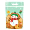 Bolsa Ziplock de Dibujos Animados Navideños Transfronteriza Bolsa para Empaque de Alimentos Bolsa Stand-Up de Copo de Nieve para Pastelería Bolsa para Galletas y Dulces Bolsa con Sello Ziplock