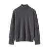 Suéter de Cashmere Consinee de Gola Alta para Mulheres, 100% Cashmere Puro, Caimento Solto, Emagrecedor, Suéter Básico de Tricô Simples e Versátil