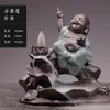Exquisito Queimador de Incenso de Refluxo Ge Kiln Transfronteiriço, Queimador de Aromaterapia de Cerâmica de Argila Roxa, Presente Criativo para Cerimônia do Chá em Casa, Ornamento de Torre com Estética Zen