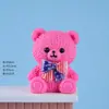 Decoración de accesorio de figura de animal de oso lindo y creativo de paisaje en miniatura de dibujos animados, adorno de resina para escritorio de oficina