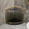 Estante de almacenamiento de cosméticos para tocador de lujo ligero baño superficie de lavabo de baño escritorio de lujo ligero almacenamiento de doble capa