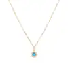 Colar de Prata de Lei S925 com Ouro 18K e Turquesa, Estilo de Luxo Leve, Estilo Vintage, Corrente de Pescoço Simples e Fashion para o Dia a Dia, Corrente para Clavícula