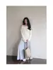 Eryang DesignTingtongBlanco Texturizado Estilo Chino Nuevo Top Holgado y Versátil sin Hombros para Mujer