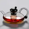 Conjunto de Bule de Chá de Vidro para Infusão de Chá com Separação de Folhas de Chá, Bule de Chá Florido Doméstico com Filtro, Panela Espessa para Infusão de Chá