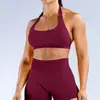 Amazon Sutiã Esportivo de Nylon Superfino de Alta Elasticidade com Decote nas Costas Sem Costura, Costas Abertas, à Prova de Choque, Sutiã de Yoga para Mulheres