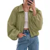 2026 Amazon Europeo y Americano Comercio Exterior Transfronterizo Otoño Nuevo Estilo Cuello Solapa Mangas Abullonadas Cremallera Chaqueta Corta Abrigo de Mujer