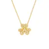 Versão coreana da moda da celebridade da internet colar de aço titânio flores de diamante que não desbotam super brilhante lote misto fonte em estoque vendas diretas da fábrica