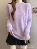 Suéter suave de punto trenzado, fresco y delicado, estilo coreano para mujer, nueva colección otoño e invierno, top de punto casual y relajado