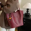 Bolso tejido de moda transfronterizo con patrón, bolso tote casual retro de gran capacidad, bolso de hombro para mujer
