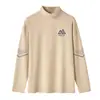 Blusas de Veludo Dupla Face Outono e Inverno Gola Alta Meia Masculinas e Femininas Negócios Slim Camada Base Interna Quente Camiseta Masculina de Manga Longa