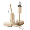 Cepillo Lavaplatos de Lufa con Mango de Madera Maciza Cepillo para Tazas de Mango Largo Colgante Cepillo Lavatrastes Antiadherente para el Hogar Cepillo Lavador de Ollas con Mango Cepillo Lavaplatos Retro con Mango