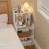 Estantería de almacenamiento de múltiples niveles simple de pie para uso doméstico para sala de estar, estantería pequeña para espacios estrechos para almacenamiento en la pared