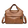 Bolso de Hombro Grande de Estilo Retro, Bolso Cruzado de Color Sólido Simple y Versátil, Bolso Casual para el Trabajo de Piel Suave de Alta Gama
