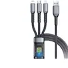 Tarjeta mediana transparente Lámpara transparente de 100W Cable de datos tres en uno Carga súper rápida para Android Huawei Carga de uno a tres