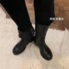 A Fábrica Está no Processo de Produzir Mercadorias! Botas de Cano Médio Estilo Coreano com Fenda Traseira e Tampa Flip-Top Bidirecional, Botas Martin Retro Versáteis com Salto Grosso, Botas Curtas para Mulheres