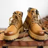 Botines amarillos transfronterizos, nueva colección otoño/invierno 2026, estilo casual versátil, forrados de felpa para abrigar, antideslizantes, botas de montaña para exteriores, modernos
