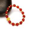 Pulsera de jade con incrustaciones de oro de imitación para Año Nuevo 2024 para mujer, pulsera de oro duro con cuentas de oro rojo, verde y oro, cuentas de la suerte doradas para madre