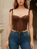 Corset Sexy de Renda Customizado Bustier Camisola Espinha de Peixe Roupa Externa Aperta Cintura Corset Top Modelador Controle da Cintura