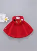 Capa Caliente de Terciopelo para Bebé Capa para Salir en Invierno Chaleco Rojo Engrosado Ropa de Invierno Ropa de Año Nuevo para Bebé