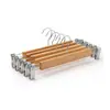Perchas de madera maciza para pantalones, pinzas para pantalones, pinzas para faldas para organización del hogar, perchas antideslizantes de madera maciza natural para tiendas de ropa, juego de 10