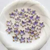 Estampagem com Folha Dourada e Prateada, Flores de Lírio Bicolores, Flores de Bauhinia Fosqueadas Coloridas, Materiais de Flores para Decoração de Tassel de Penteado DIY