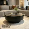 Mesa de café y mesa auxiliar de piedra sinterizada estilo lujo ligero italiano para sala de estar del hogar Mesa de té Vidrio templado Mesas de varios tamaños Diseño minimalista