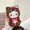 Nueva Funda de Teléfono Móvil Estéreo de Dibujos Animados Kt Cat Adecuada para Apple 17Promax Iphone16 Linda 15 Lazo 14