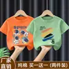 2026 Estilo Nuevo Camiseta de Algodón Puro de Media Manga Dibujos Animados Moderna Tendencia Camiseta de Manga Corta para Niños Camiseta Superior de Verano para Niños Bebés