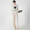 Traje de Diseñador de Alta Gama para Mujer Conjunto Completo de Dos Piezas Otoño Cárdigan Plisado Superior Pantalones de Pierna Ancha