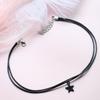 Coleção 4 Corrente de Pescoço TikTok Colar de Renda Preta CHOKER Corrente Curta para Clavícula Colar de Corrente de Lã Moda