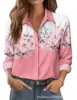 Comercio Exterior Amazon Transfronterizo Ropa de Mujer Nuevo Estilo Camisa de Mujer Estampado Floral 3D Cardigan de Camisa Suelta de Manga Larga Europea y Americana
