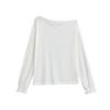 FS554-25 Primavera Nuevo Estilo Europeo y Americano INS Blogger Cuello de un carácter Cruzado Manga Larga Tencel Camiseta Protector Solar