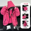 Cortavientos para Niña 2026 Nueva Moda Infantil Tres en Uno Desmontable Chaqueta de Otoño para Niñas Mayores, Abrigo Otoño/Invierno