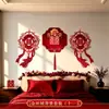 Decoraciones de boda, incluyendo los caracteres de "doble felicidad", para el nuevo hogar, sala de estar, pared de fondo del sofá, habitación nupcial y el dormitorio de la novia.; también adecuado para las sesiones de fotos de la mañana de la boda