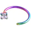 Acero inoxidable Garra en forma de C circonita 0.8mm diámetro piercing joyería para la nariz joyería clavo para la nariz popular 2-3mm circonita engastada