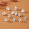 Contas espaçadoras de flor de cerejeira banhadas a cobre com prata espessa, contas da sorte, acessórios para joias feitas à mão, materiais para colares e pulseiras atacado