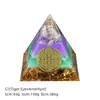Pirâmide de Bola de Cristal Natural 5/6/8cm Ornamento de Mesa Chakra Cascalho Colorido Pirâmide de Resina Epóxi