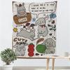 Tela Colgante de Animales Lindos de Dibujos Animados con Graffiti para Casa de Alquiler Cubierta de Pared para Sombreado Tela de Pared de Fe Pintura Decorativa Tela de Fondo con Sentido Avanzado