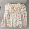 Pijama doble largo de encaje de algodón nube a cuadros amarillos, conjunto fino y amigable con la piel para casa para mujer en primavera y otoño