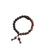 Pulsera de Sándalo Negro de Círculo Único Combinada con Pulsera de Palosanto Negro de Doble Círculo, Pulsera de Madera de Sándalo, Pulsera Artística Vintage de Ébano Negro