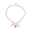 Collar de Niña Dulce Estilo Coreano con Lazo, Gargantilla de Moda y Estilo Dulce, Cadena Elegante para Clavícula Tendencia en Joyería