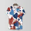 Camisas Masculinas de Verão Europeias e Americanas Transfronteiriças Série Dia dos Namorados Tops Casuais Tendência Impressos em 3D de Manga Curta