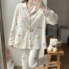 Nuevo conjunto de pijama de manga larga para primavera y otoño, con un diseño de patrón de nubes, ligero y holgado, perfecto para estar en casa.