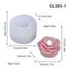 Molde de Silicone Flor Rosa 3D Mais Vendido Transfronteiriço para Velas Aromáticas, Gesso, Sabonete Artesanal, Molde de Fondant DIY