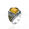 Anillo Transfronterizo de Amazon para Hombre Sol, Luna y Estrellas con Cristal Colorido Grabado Vintage, Joyería de Lujo Ligero de Alta Gama al por Mayor